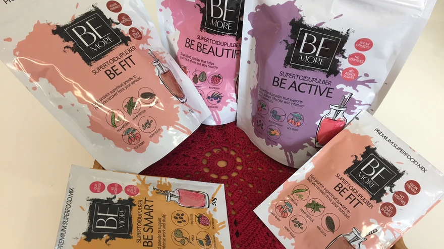 Supertoidusegud Be Fit, Be Smart, Be Active ja Be Beautiful. Iga segu sisaldab erinevaid supertoite, mis toetavad nii meie enesetunnet kui ka välimust.