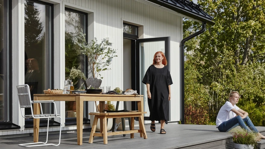 Kaunis ja hooldatud terrass kutsub seal aega veetma. 