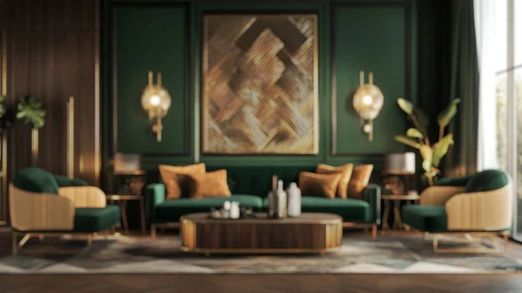 Neo Déco ühendab klassikalise art déco geomeetria, sügavad värvid ja metallse läike tänapäevase sisekujundusega.