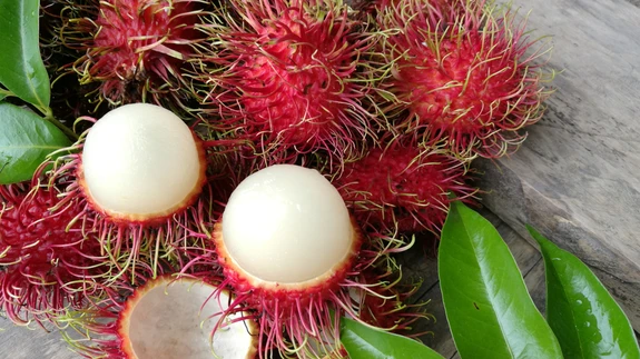 Ogadega kaetud ja õrna maasikalõhnaga vili rambutan.