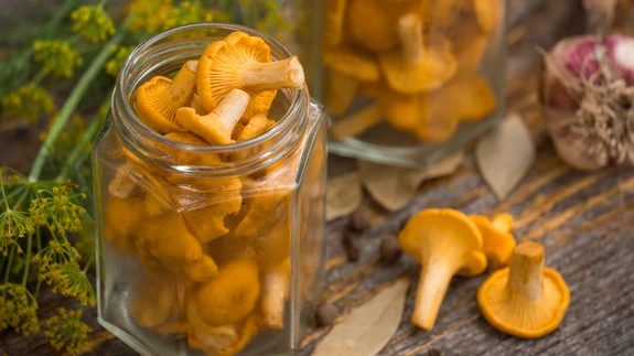 Sojakastme või karriga valmistatud lehterkukeseenemoos maitseb eriti mõnusalt süldi ja ulukiliha kõrvale.