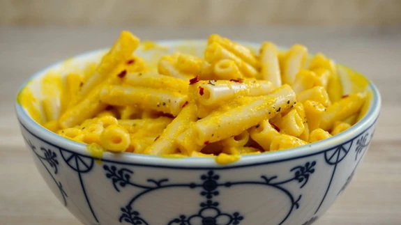 Kreemja ja juustuse maitsega kõrvitsapasta.