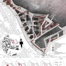 Kalaranna tn 1 kinnistu arhitektuurivõistlusele laekunud üheteistkümne töö hulgast tunnistati esikoha vääriliseks arhitektuuribüroo Kadarik Tüür Arhitektid OÜ võistlustöö “Kesk-Küla”