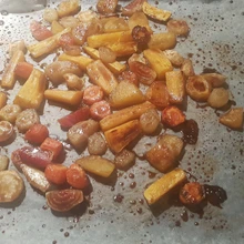 Röstitud köögiviljad.